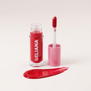 Seliana Cherry Butter butter gloss bottle with wand and swatch