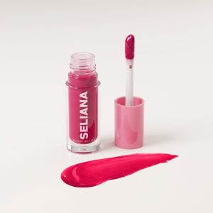 Seliana Gum Butter butter gloss bottle with wand and swatch